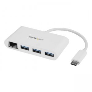 StarTech.com HB30C3A1GEA 3-Port USB 3.0 Hub plus Gigabit Ethernet - USB-C - White