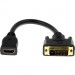 Rocstor Y10C123-B1 Premium 8in HDMI Female to DVI-D Male Video Cable Adapter