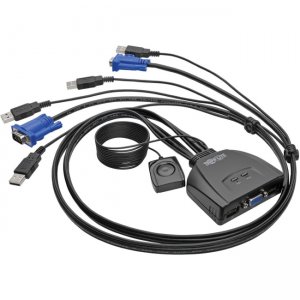 Tripp Lite B032-VU2 2-Port USB/VGA Cable KVM Switch with Cables and USB Peripheral Sharing