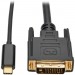 Tripp Lite U444-003-D USB C to DVI Adapter Cable (M/M), 1920 x 1080 (1080p), 3 ft
