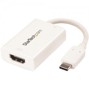 StarTech.com CDP2HDUCPW USB-C to HDMI Video Adapter with USB Power Delivery - 4K 60Hz - White