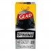 Glad CLO78966 Drawstring Large Trash Bags, 30 gal, 1.05 mil, 30" x 33", Black, 90/Carton