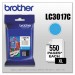 Brother BRTLC3017C LC3017C High-Yield Ink, 550 Page-Yield, Cyan