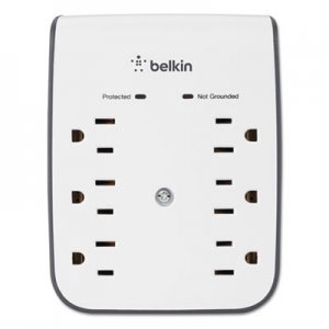 Belkin BLKBSV602TT SurgePlus USB Wall Mount Charger, 6 Outlets; 2 USB, White