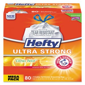 Hefty PCTE84546 Ultra Strong Scented Tall White Kitchen Bags, 13 gal, 0.9 mil, 23.75" x 24.88", White