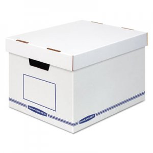 Bankers Box FEL4662401 Organizer Storage Boxes, X-Large, White/Blue, 12/Carton