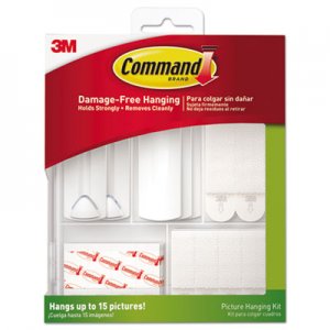 Command MMM17213ES Picture Hanging Kit, White/Clear, Assorted
