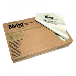 Heritage HERY8046TER01 Biotuf Compostable Can Liners, 40-45 gal, .9 mil, 40x46, Green, 100/Carton