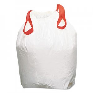 Boardwalk BWK1DK100 Drawstring Low-Density Can Liners, 13gal, 0.8 mil, White, 100/Carton