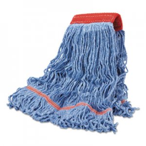 Boardwalk BWKLM30311L Cotton Mop Heads, Cotton/Synthetic, Large, Looped End, Wideband, Blue, 12/CT