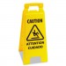 Boardwalk BWK26FLOORSIGN Caution Safety Sign For Wet Floors, 2-Sided, Plastic, 10 x 2 x 26, Yellow