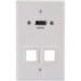 C2G 60161 HDMI Pass Through Single Gang Wall Plate with Two Keystones - White