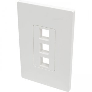 Tripp Lite N080-103 3-Port Single-Gang Universal Keystone Wallplate, White