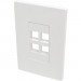 Tripp Lite N080-104 4-Port Single-Gang Universal Keystone Wallplate, White