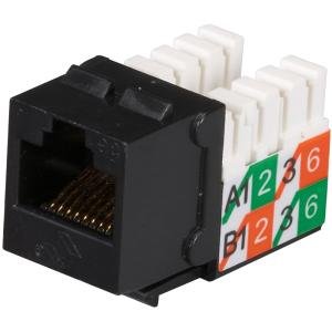 Black Box FMT921-R2 GigaBase2 CAT5e Jack, Universal Wiring, Black, Single-Pack