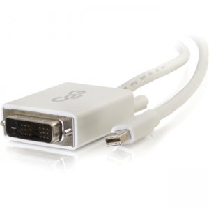C2G 54339 10ft Mini DisplayPort Male to Single Link DVI-D Male Adapter Cable - White