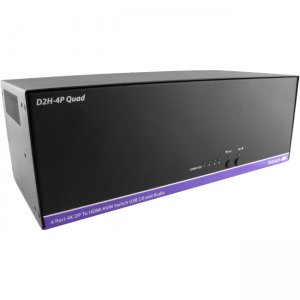SmartAVI D2H-4P-QUAD-S 4-Port Quad-Head DisplayPort-to-HDMI KVM Switch