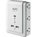 APC P6WU2 Essential SurgeArrest 6 Outlet Wall Mount With USB, 120V