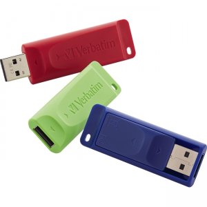Verbatim 99122 16GB Store 'n' Go USB Flash Drive - 3pk - Red, Green, Blue
