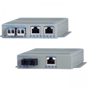 Omnitron Systems 9519-1-21Z 10/100/1000 Media Converter with Power over Ethernet (PoE, PoE+ or 60W PoE)