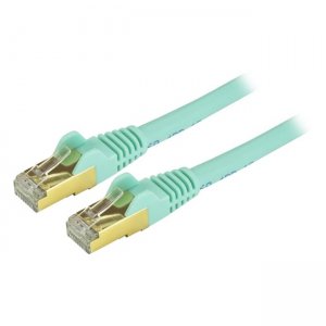 StarTech.com C6ASPAT2AQ Cat6a Ethernet Patch Cable - Shielded (STP) - 2 ft., Aqua