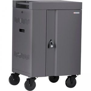 Bretford TVCM20PAC-CK CUBE Cart Mini Charging Cart AC for 20 Devices, Charcoal Paint