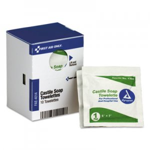 First Aid Only FAOFAE4014 Refill f/SmartCompliance General Business Cabinet, Castile Soap Wipes,5x7,10/Bx