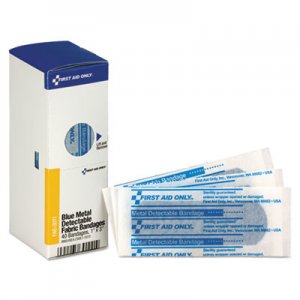 First Aid Only FAOFAE3011 Refill f/SmartCompliance Gen Cabinet, Blue Metal Detectable Bandages,1x3,40/Bx