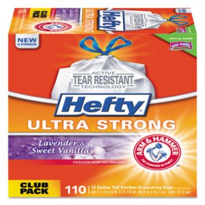Hefty PCTE84561CT Ultra Strong Scented Tall White Kitchen Bags, 13 gal, 0.9 mil, 23.75" x 24.88", White