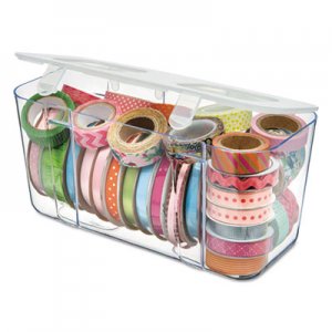 deflecto DEF29201CR Stackable Caddy Organizer Containers, Medium, Clear