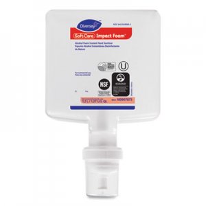 Diversey DVO100907873 Soft Care Impact Foam Hand Sanitizer for IntelliCare Dispensers, 1200 mL, Cartridge, 6/Carton