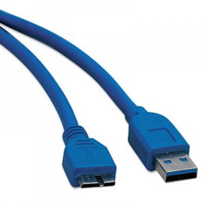Tripp Lite TRPU326003 USB 3.0 SuperSpeed Device Cable (A to Micro-B M/M), 3 ft., Blue