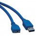 Tripp Lite TRPU326003 USB 3.0 SuperSpeed Device Cable (A to Micro-B M/M), 3 ft., Blue