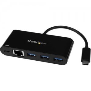 StarTech.com US1GC303APD USB-C to Ethernet Adapter with 3-Port USB 3.0 Hub and Power Delivery