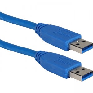 QVS CC2229C-03 3ft USB 3.0/3.1 Type A Male to Male 5Gbps Blue Cable