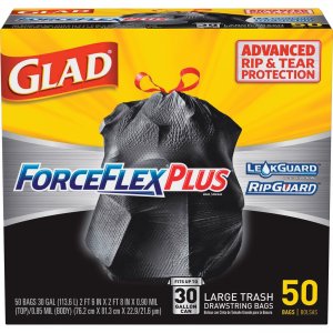 Glad 78997 30-gal ForceFlexPlus Drawstring Bags CLO78997
