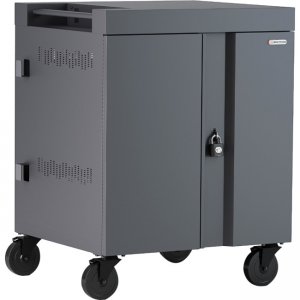 Bretford TVC32PAC-CKWL CUBE Cart AC for up to 32 Devices w/Back Panel, Charcoal Paint