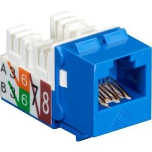 Black Box FMT630-R3 GigaTrue2 CAT6 Jack, Universal Wiring, Component Level, Single-Pack, Blue