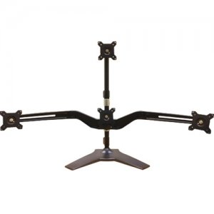Amer Mounts AMR4S+ Stand Base Quad Monitor Mount. One Over Three. Up to 24" and 17.5 lbs Each