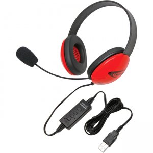 Califone 2800RD-USB USB Stereo Headphones Listening First Series Red