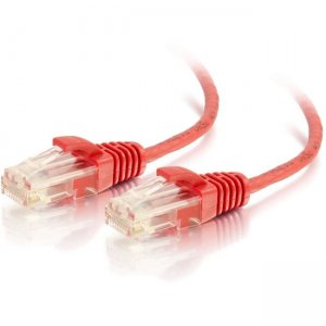C2G 01168 7ft Cat6 Snagless Unshielded (UTP) Slim Ethernet Network Patch Cable - Red