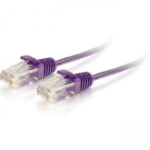 C2G 01184 10ft Cat6 Snagless Unshielded (UTP) Slim Ethernet Network Patch Cable - Purple