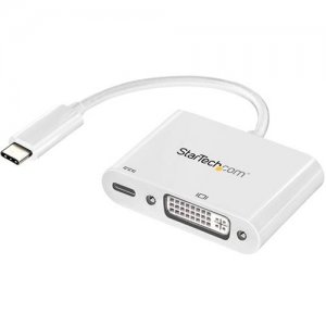 StarTech.com CDP2DVIUCPW USB-C to DVI Adapter with USB Power Delivery - 1920 x 1200 - White