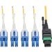 Tripp Lite N390-01M-8LC-AP MTP/MPO to 8xLC Singlemode Breakout Patch Cable, Yellow, 1 m