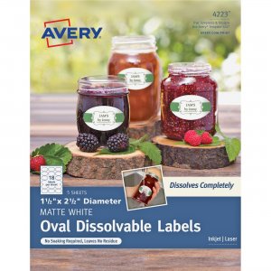 Avery 4223 Oval Dissolvable Labels AVE4223