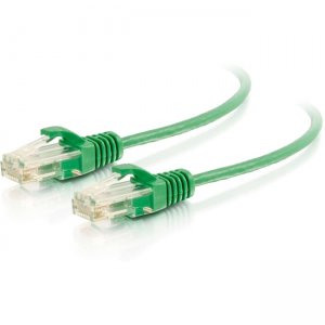 C2G 01160 1ft Cat6 Snagless Unshielded (UTP) Slim Ethernet Network Patch Cable - Green