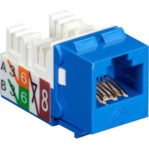 Black Box FMT630-R3-25PAK GigaTrue2 CAT6 Jacks, Universal Wiring, Component Level, 25-Pack, Blue