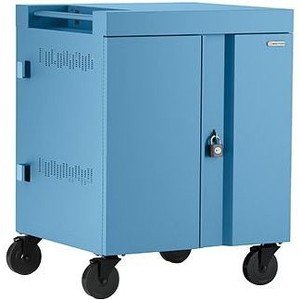 Bretford TVC32PAC-SKY CUBE Cart AC for Up to 32 Devices w/Back Panel, Sky Paint
