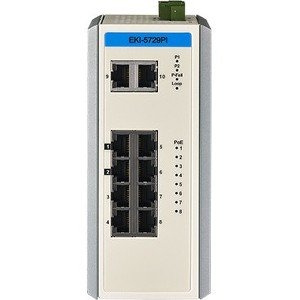 Advantech EKI-5729PI-AE 8GE PoE+2G Unmanaged Ethernet Switch, IEEE802.3af/at, E-Mark, 12V~24VDC, -40~75