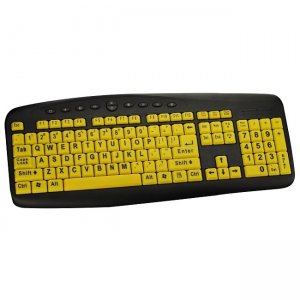 Ergoguys CST104LPY High Visibility Large Print Soft Touch Wired Keyboard